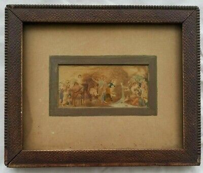 Early 19th Century W/C Old Master Style Religious Scene in Unique Frame