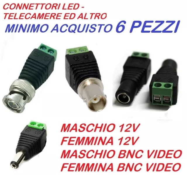 1 X Spinotto 12V Alimentazione Led Connettore Maschio Femmina Telecamera