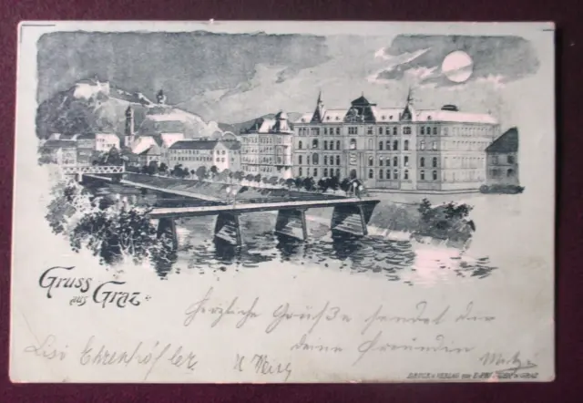 AK Steiermark, Litho,  Graz,  gel. 1898,