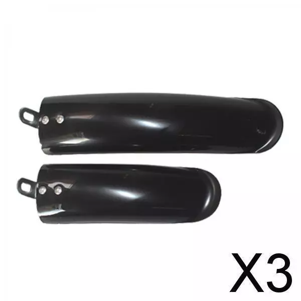 3X 2Pcs Folding Bike Mudguard Mud Guard Front Rear Fenders Cycling Parts Black