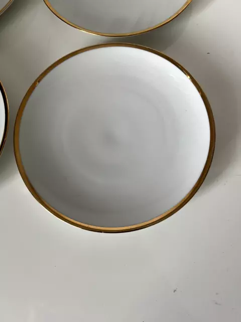 Thomas Germany Side Plates Medaillon Porcelain Thick Gold Band Rim Set of 4 2
