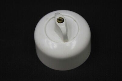 1 X Old Switch Exposed Rotary Switch Round Ø Vintage White 2