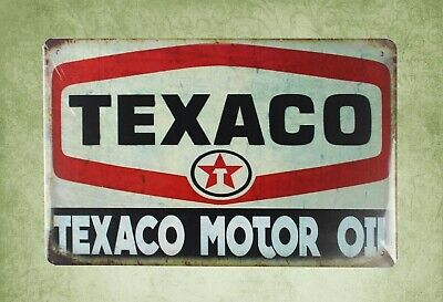 Texaco motor oil garage mancave tin metal sign office wall art