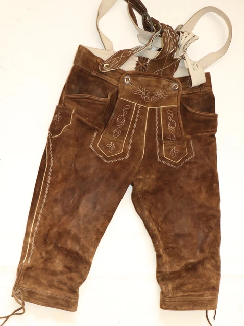 HERREN SPIETH & WENSKY  TRACHTEN LEDER HOSE + SCHADEN ca GR 44 W29 VERSPECKT