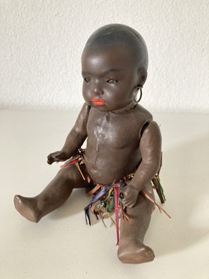 Bel bambole carrello M BAMBOLA Cesto intrecciato legno ruote copertura stile coloniale 