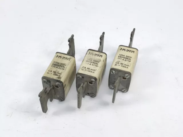 Lk / Bussmann 171A4119 Fusible 125A 500V Universel Environ 80mm 100kA 3Pcs