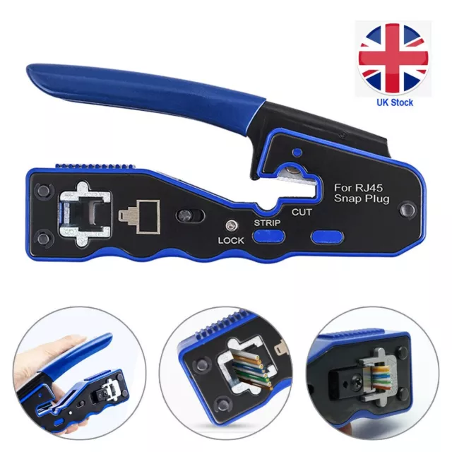 RJ45 Network Cable EZ Pass Through PRO HD Crimping Tool Crimper CAT 7 Connector