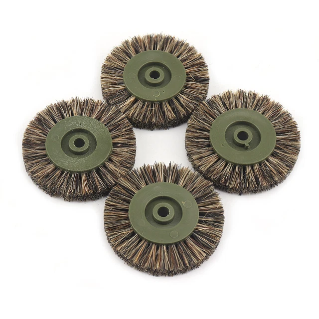 4PC Horsehair Cleaning Brush 60X6MM Buffing Grinding Wheel For Surface Polishing