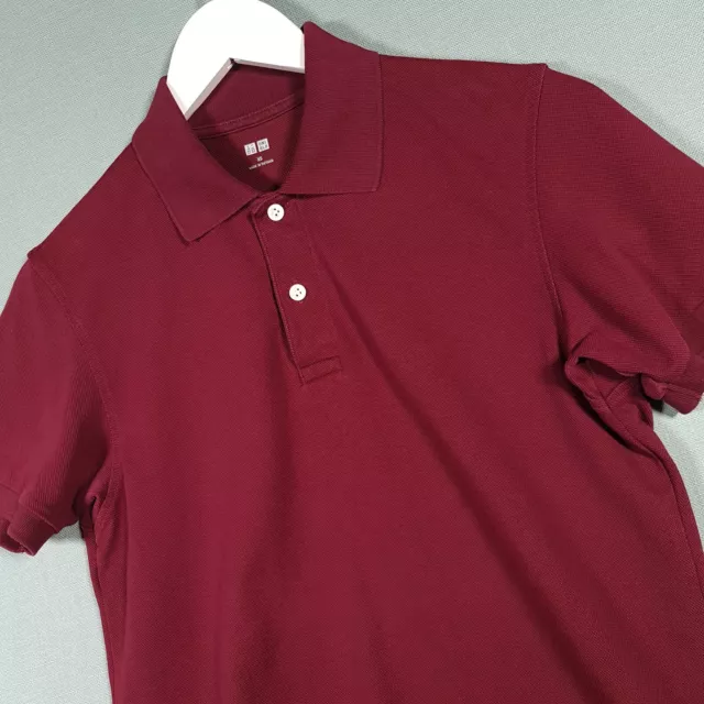 UNIQLO Polo T Shirt Mens Extra Small Red Burgundy Regular Short Sleeve Top