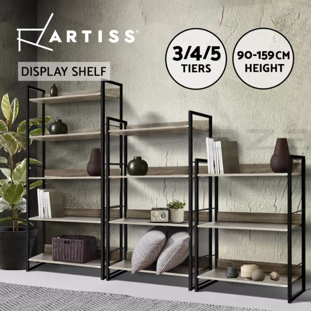 Artiss Bookshelf Display Shelf Metal Storage Industrial 90/125/150CM Height