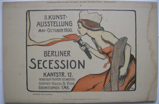 W. Schutlz Berliner Secession Beilage Zeitschrift Propaganda 1910 Plakat Lithogr