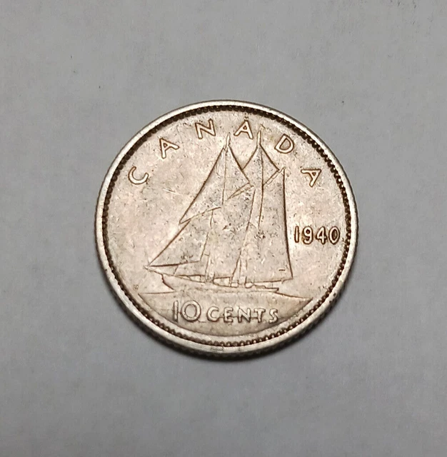 1940 Canada 10 Cents - George VI - Canadian Silver Dime