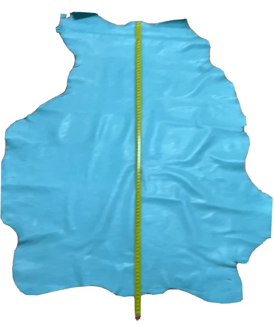 Lederhaut 0,5 mm Blau Ocea Lederstück Echtleder Lammleder Echt Leder 88x73 Cm