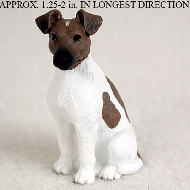 Fox Terrier Mini Hand Painted Figurine Brown/White