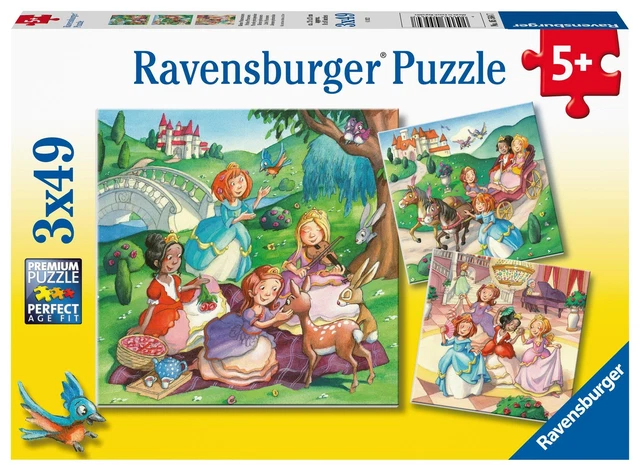 Ravensburger Kinderpuzzle - Kleine Prinzessinnen - 3x49 Teile Puzzle für...