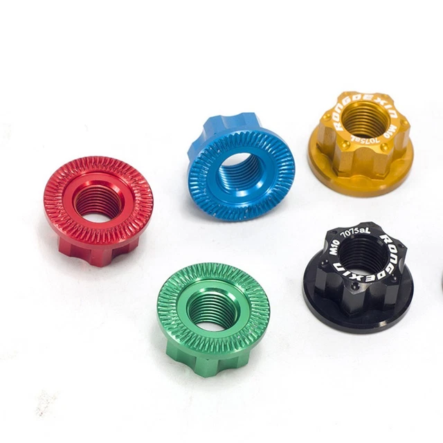 M10 NUT PART Hub M10 Non-quick Release Nuts Track Wheel Aluminum Alloy ...