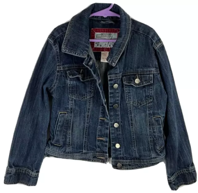 Mossimo Supply Co. Denim Jean Jacket Girls Size Medium 7/8 Dark Wash