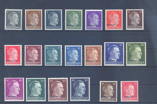 Briefmarken Ostland die Nr. 1 - 20 alle mit Falz oder Haftstelle