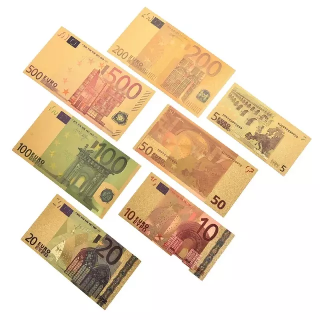 Banknoten Set Farbe Gold Geldschein Schein Goldfolie 24 K Karat 5 bis 500 € Euro 2