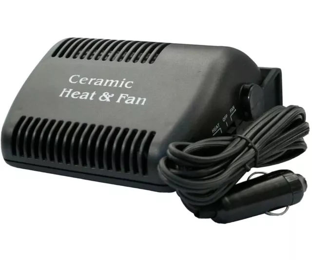 12V Ceramic Heater & Fan 2in 1 Defroster Demister Cooler Dryer 120W Portable Car