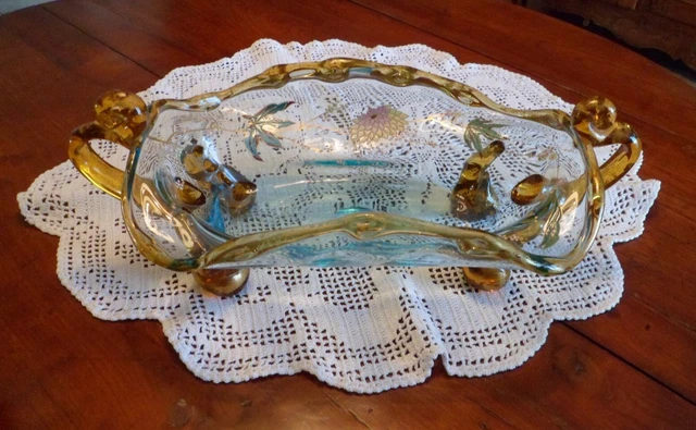 SUPERBE ET GRANDE COUPE EN VERRE  DEBUT XX iem EPOQUE LEGRAS