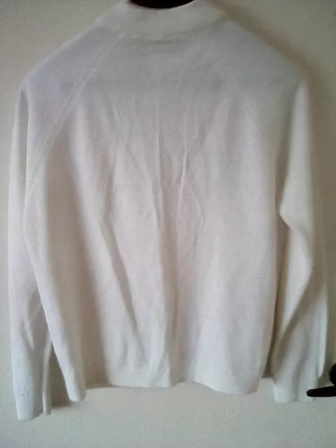 Ladies Courtelle White High Neck Jumper Size 16