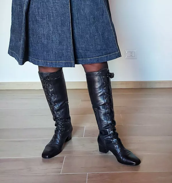 Stivali donna alti al ginocchio In Pelle Vintage Sergio Rossi