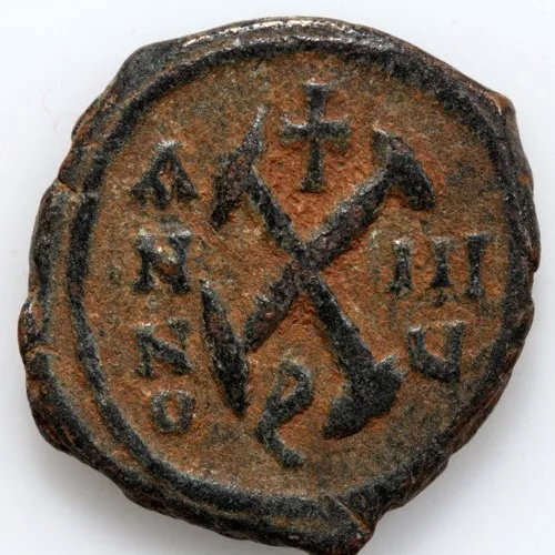 Byzantine Coin AE-decanummium Tiberius II Constantine-Antioch-582-602 AD-year 7