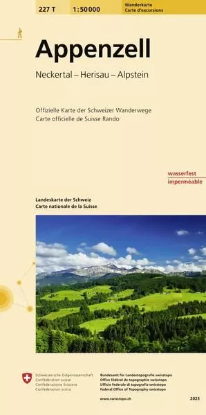 227T Appenzell Wanderkarte: Neckertal - Herisau - Alpstein (Wanderkarten 1:50 00