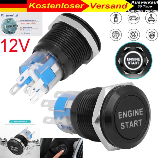 1X12V LED Auto Motor Startknopf Druckschalter Zündung Starter Schalter Universal