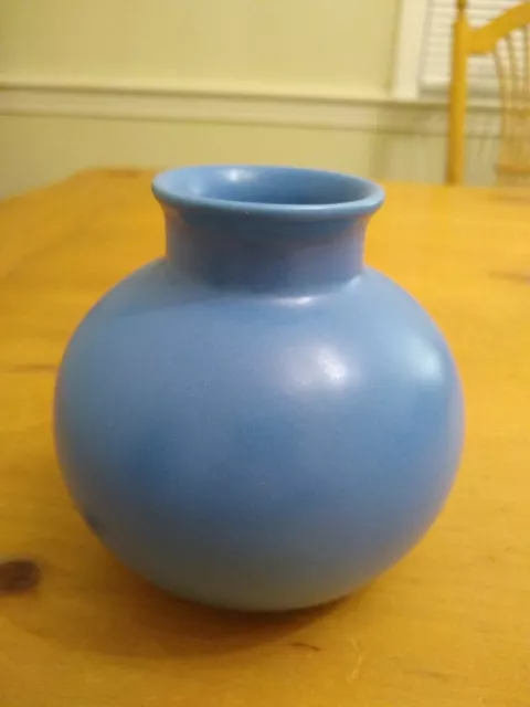 POOLE POTTERY Globe Round Vase - Blue - EUC - England
