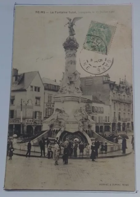 Ancienne CPA REIMS - La Fontaine Subé - 1906