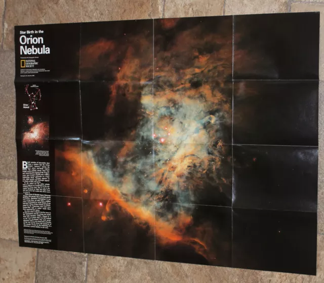 Orion Nebula / The Heavens - stars   National Geographic Map Poster Dec  1995