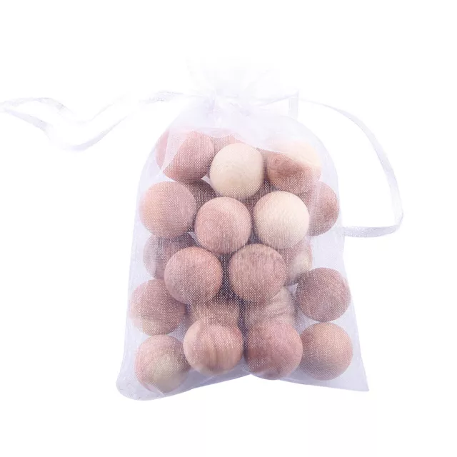 24Pcs Cedar Wood Moth Repellent Balls Clothes Bedding Blankets Storage Closet GG