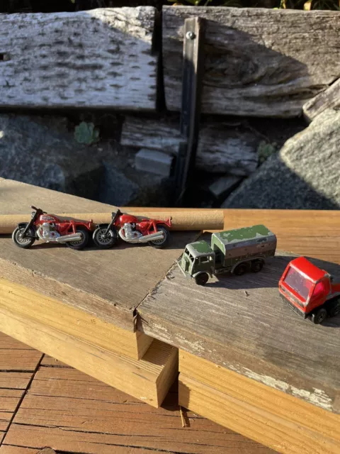 lesney diecast vehicles X4 Motorcycles Truck