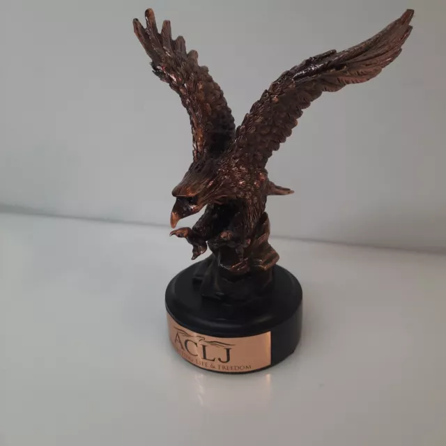 USA American Bald Eagle Open Wings Bronze Electroplated Resin Statue Decor ACJL