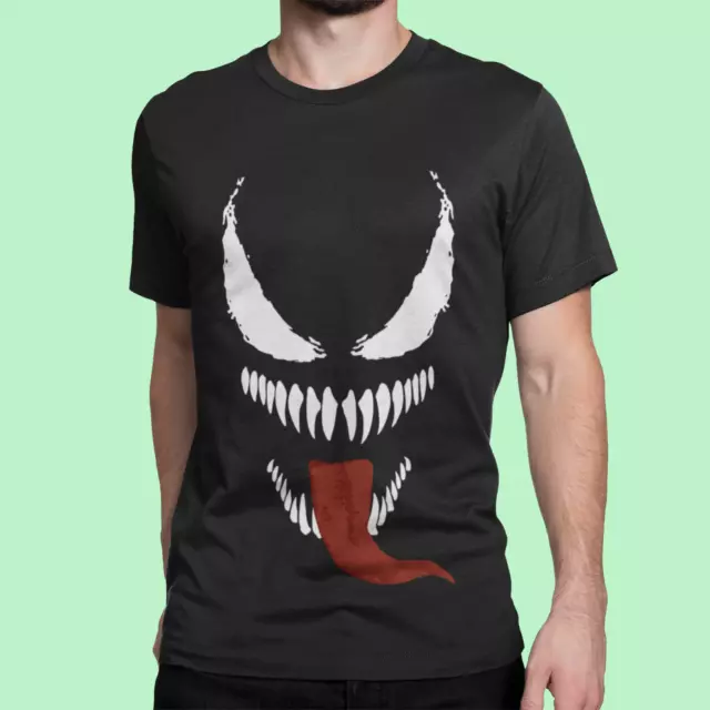 Bio Herren T-Shirt Venom gesicht Lachend Spiderman Film Alien Eddie Brock