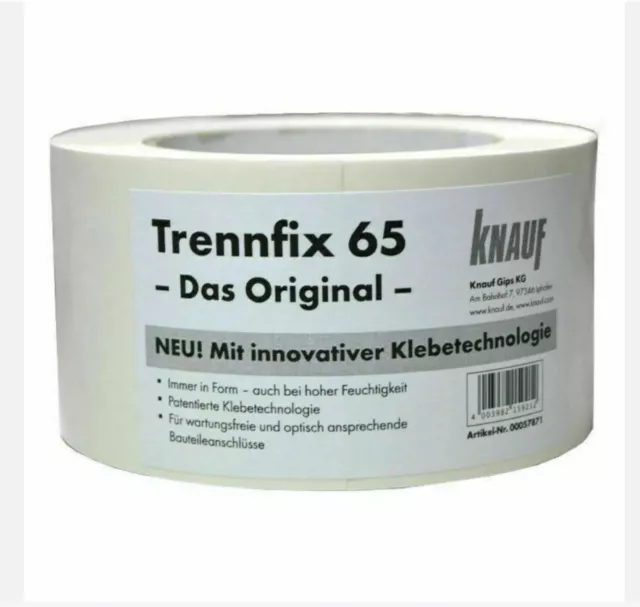 KNAUF TRENNFIX 65 50MT x 65mm NASTRO CARTA SPECIALE E COLLA ADESIVA CARTONGESSO