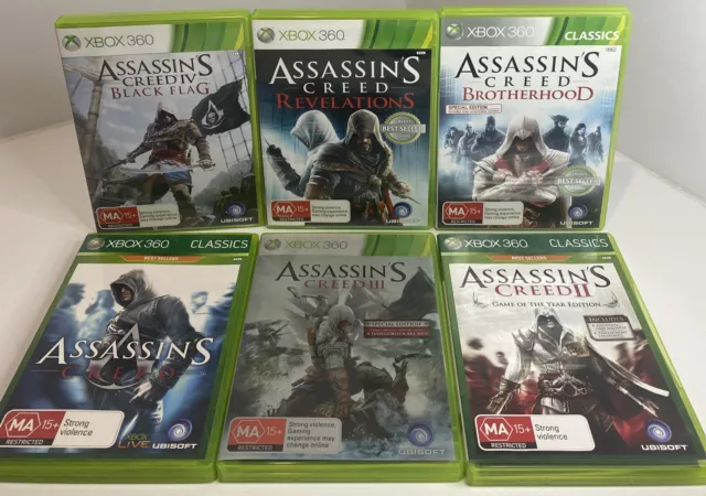 Assassin's Creed XBOX 360 Game Bundle 2, 3 + Brotherhood & Revelations Fast  Ship