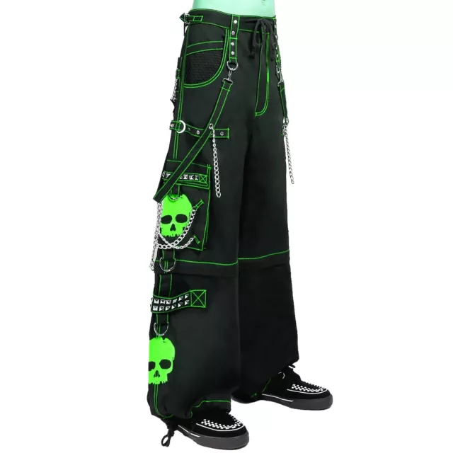 Green Skull Gothic Cyber Chain Goth Jeans Punk Rock Cotton Pants