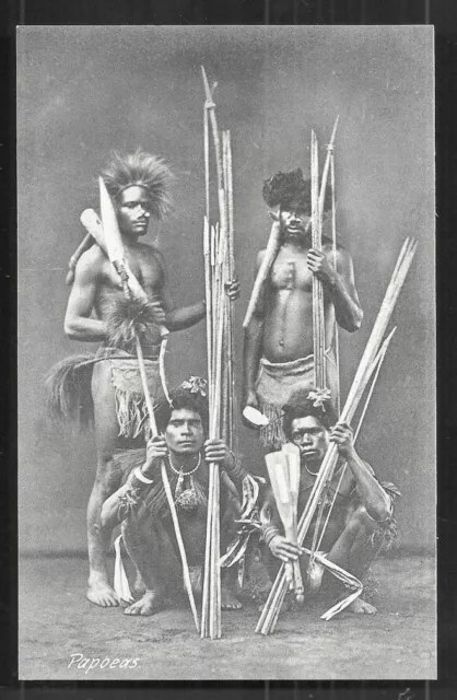 Papua Warriors Spear Bow Arrow New Guinea Indonesia 1907