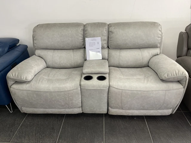 FURNITURE VILLAGE RELAX Station Loco Rocco Grey Leather Suede