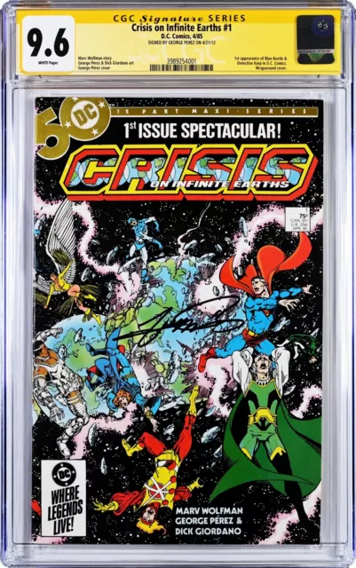 Cgc 9.6 Ss Crisis On Infinite Earths #1!  Signed By The Late Great George Perez!