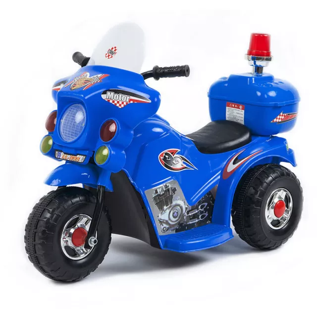 Indoor/Outdoor Blue 3 wheel Electric Ride On Motorcycle Motor Trike Kids/Toddler