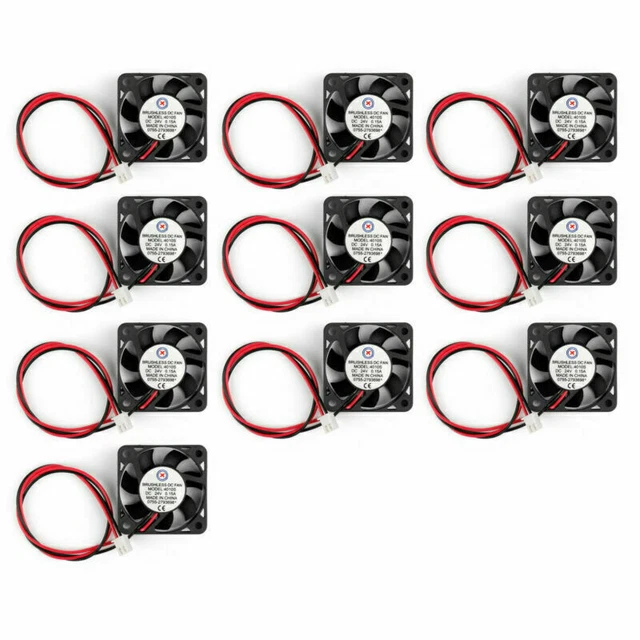 10x 24V 0.15A 4010 Cool Computer Fan Small 40x40x10mm DC Brushless 2-pin Wire SP