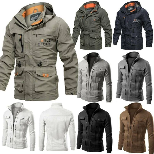 Mens Military Jacket Waterproof Tactical Coat Winter Warm Hooded Hoodie Outwear