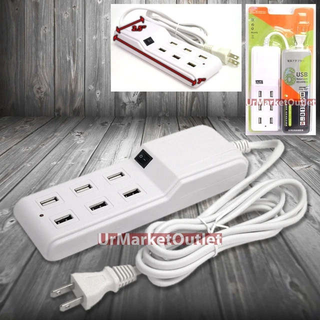 6x USB Output Power Adapter Charger fit Venue/Kindle Fire/iPad Air/Surface Pro