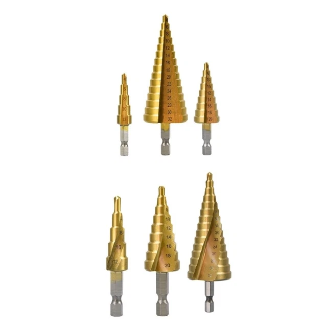 HSS Coated Step Drill Bit Drilling Power Tool Metal High Speed Steel