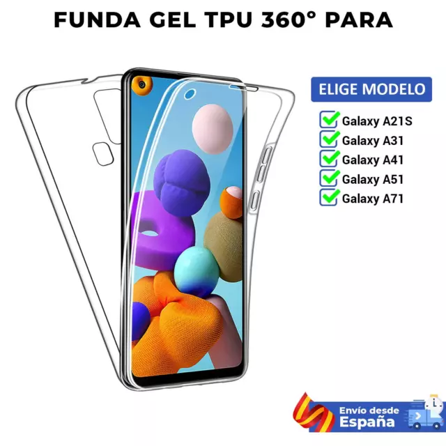 Funda TPU 360 para Samsung Galaxy A21S A31 A41 A51 A71. Carcasa doble cara trans