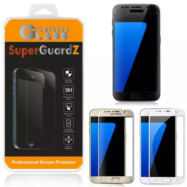 2X Tempered Glass FULL COVER Screen Protector Guard For Samsung Galaxy S7 +3 Pen